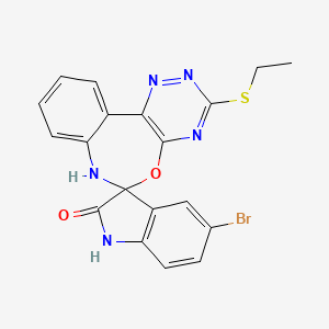 molecular formula C19H14BrN5O2S B5101761 5-bromo-3'-ethylsulfanylspiro[1H-indole-3,6'-7H-[1,2,4]triazino[5,6-d][3,1]benzoxazepine]-2-one 