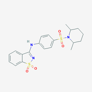 N-{4-[(2,6-dimethylpiperidin-1-yl)sulfonyl]phenyl}-1,2-benzothiazol-3-amine 1,1-dioxide