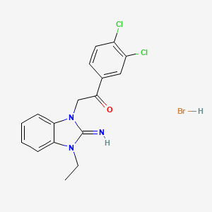 molecular formula C17H16BrCl2N3O B5101933 1-(3,4-dichlorophenyl)-2-(3-ethyl-2-imino-2,3-dihydro-1H-benzimidazol-1-yl)ethanone 