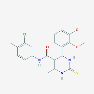 molecular formula C21H22ClN3O3S B5101943 N-(3-chloro-4-methylphenyl)-4-(2,3-dimethoxyphenyl)-6-methyl-2-sulfanylidene-3,4-dihydro-1H-pyrimidine-5-carboxamide 
