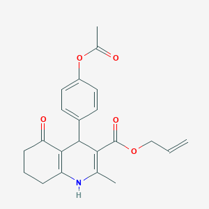 molecular formula C22H23NO5 B5102067 Prop-2-en-1-yl 4-[4-(acetyloxy)phenyl]-2-methyl-5-oxo-1,4,5,6,7,8-hexahydroquinoline-3-carboxylate 