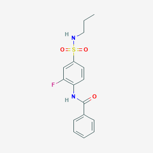 molecular formula C16H17FN2O3S B5102246 N-[2-fluoro-4-(propylsulfamoyl)phenyl]benzamide 