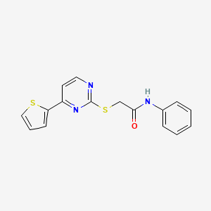 molecular formula C16H13N3OS2 B5102315 N~1~-PHENYL-2-{[4-(2-THIENYL)-2-PYRIMIDINYL]SULFANYL}ACETAMIDE 