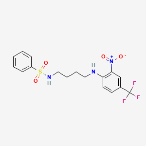 molecular formula C17H18F3N3O4S B5102382 N-[4-[2-nitro-4-(trifluoromethyl)anilino]butyl]benzenesulfonamide CAS No. 6212-21-1