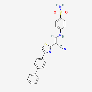 molecular formula C24H18N4O2S2 B5102443 4-[[(E)-2-cyano-2-[4-(4-phenylphenyl)-1,3-thiazol-2-yl]ethenyl]amino]benzenesulfonamide 