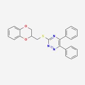 B5102459 3-[(2,3-dihydro-1,4-benzodioxin-2-ylmethyl)thio]-5,6-diphenyl-1,2,4-triazine CAS No. 330551-85-4
