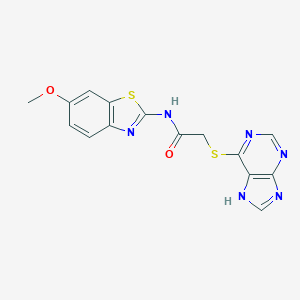 N-(6-methoxy-1,3-benzothiazol-2-yl)-2-(9H-purin-6-ylsulfanyl)acetamide