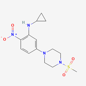 molecular formula C14H20N4O4S B5102503 N-CYCLOPROPYL-5-(4-METHANESULFONYLPIPERAZIN-1-YL)-2-NITROANILINE 