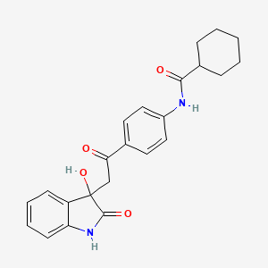 molecular formula C23H24N2O4 B5102635 N-[4-[2-(3-hydroxy-2-oxo-1H-indol-3-yl)acetyl]phenyl]cyclohexanecarboxamide 