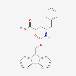 molecular formula C26H25NO4 B051027 (R)-4-(Fmoc-amino)-5-phenylpentanoic acid CAS No. 269078-74-2