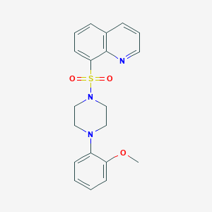 molecular formula C20H21N3O3S B510276 8-{[4-(2-Methoxyphenyl)piperazin-1-yl]sulfonyl}quinoline CAS No. 433246-10-7