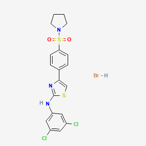 molecular formula C19H18BrCl2N3O2S2 B5102764 N-(3,5-dichlorophenyl)-4-(4-pyrrolidin-1-ylsulfonylphenyl)-1,3-thiazol-2-amine;hydrobromide 