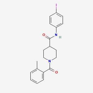 molecular formula C20H21IN2O2 B5102768 N-(4-iodophenyl)-1-[(2-methylphenyl)carbonyl]piperidine-4-carboxamide 