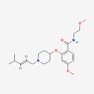 4-methoxy-N-(2-methoxyethyl)-2-({1-[(2E)-4-methyl-2-penten-1-yl]-4-piperidinyl}oxy)benzamide