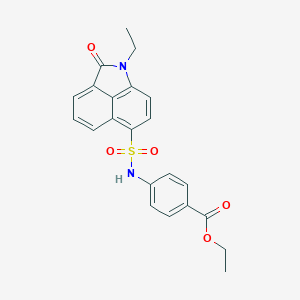 molecular formula C22H20N2O5S B510288 Ethyl 4-(1-ethyl-2-oxo-1,2-dihydrobenzo[cd]indole-6-sulfonamido)benzoate CAS No. 438488-91-6