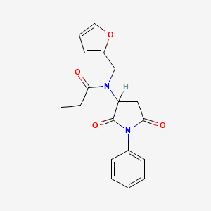 N-(2,5-dioxo-1-phenyl-3-pyrrolidinyl)-N-(2-furylmethyl)propanamide