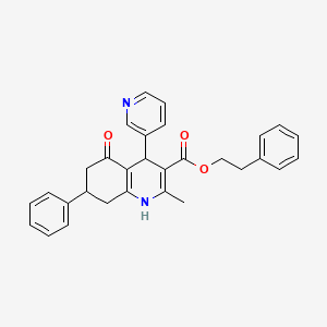 molecular formula C30H28N2O3 B5103147 2-Phenylethyl 2-methyl-5-oxo-7-phenyl-4-(pyridin-3-yl)-1,4,5,6,7,8-hexahydroquinoline-3-carboxylate 
