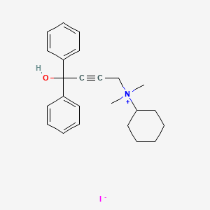 molecular formula C24H30INO B5103155 Cyclohexyl-(4-hydroxy-4,4-diphenylbut-2-ynyl)-dimethylazanium;iodide 