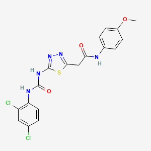 molecular formula C18H15Cl2N5O3S B5103189 2-[5-[(2,4-dichlorophenyl)carbamoylamino]-1,3,4-thiadiazol-2-yl]-N-(4-methoxyphenyl)acetamide 