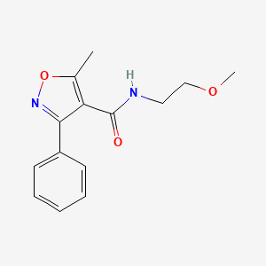 molecular formula C14H16N2O3 B5103215 N-(2-methoxyethyl)-5-methyl-3-phenyl-1,2-oxazole-4-carboxamide 