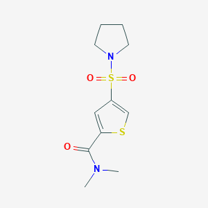 molecular formula C11H16N2O3S2 B5103262 N,N-dimethyl-4-pyrrolidin-1-ylsulfonylthiophene-2-carboxamide 