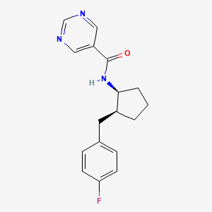 molecular formula C17H18FN3O B5103323 N-[(1S,2S)-2-[(4-fluorophenyl)methyl]cyclopentyl]pyrimidine-5-carboxamide 