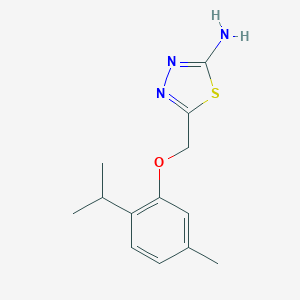 molecular formula C13H17N3OS B510339 5-(2-Isopropyl-5-methyl-phenoxymethyl)-[1,3,4]thiadiazol-2-ylamine CAS No. 299935-55-0