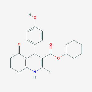 molecular formula C23H27NO4 B5103474 Cyclohexyl 4-(4-hydroxyphenyl)-2-methyl-5-oxo-1,4,5,6,7,8-hexahydroquinoline-3-carboxylate 