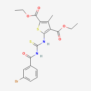 molecular formula C19H19BrN2O5S2 B5103518 Diethyl 5-({[(3-bromophenyl)carbonyl]carbamothioyl}amino)-3-methylthiophene-2,4-dicarboxylate 