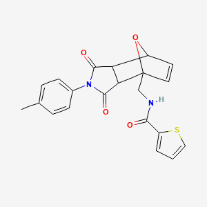 molecular formula C21H18N2O4S B5103598 N-[[2-(4-methylphenyl)-1,3-dioxo-7,7a-dihydro-3aH-4,7-epoxyisoindol-4-yl]methyl]thiophene-2-carboxamide 