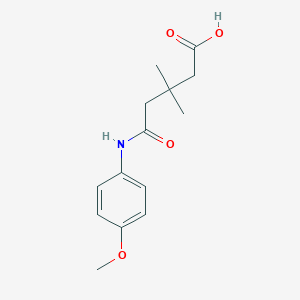 molecular formula C14H19NO4 B510365 5-[(4-Methoxyphenyl)amino]-3,3-dimethyl-5-oxopentanoic acid CAS No. 736970-68-6
