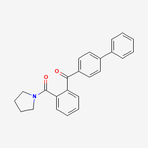 molecular formula C24H21NO2 B5103699 Biphenyl-4-YL[2-(pyrrolidin-1-ylcarbonyl)phenyl]methanone 