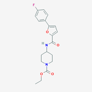 molecular formula C19H21FN2O4 B510371 ethyl 4-{[5-(4-fluorophenyl)-2-furoyl]amino}-1-piperidinecarboxylate CAS No. 732250-96-3