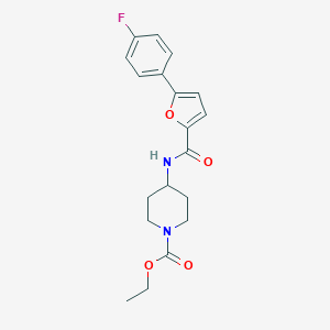 molecular formula C19H21FN2O4 B510371 Ethyl 4-[[5-(4-fluorophenyl)furan-2-carbonyl]amino]piperidine-1-carboxylate CAS No. 732250-96-3