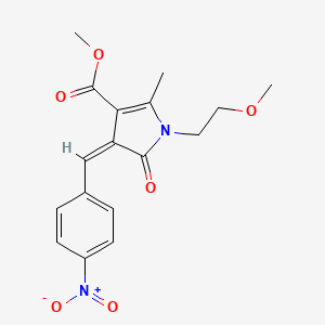 molecular formula C17H18N2O6 B5103785 methyl (4Z)-1-(2-methoxyethyl)-2-methyl-4-(4-nitrobenzylidene)-5-oxo-4,5-dihydro-1H-pyrrole-3-carboxylate 