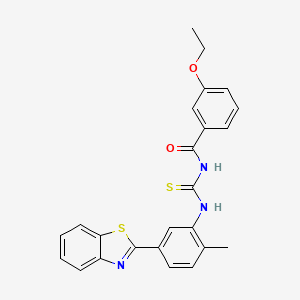 molecular formula C24H21N3O2S2 B5103863 N-{[5-(1,3-benzothiazol-2-yl)-2-methylphenyl]carbamothioyl}-3-ethoxybenzamide 