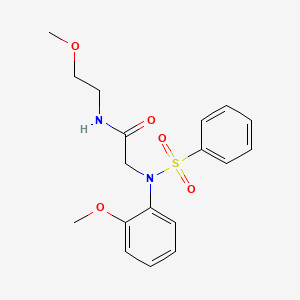 molecular formula C18H22N2O5S B5103891 N-(2-methoxyethyl)-2-[(2-methoxyphenyl)(phenylsulfonyl)amino]acetamide CAS No. 425608-87-3