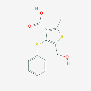 B510404 5-(Hydroxymethyl)-2-methyl-4-(phenylsulfanyl)thiophene-3-carboxylic acid CAS No. 296790-81-3