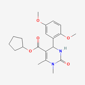 molecular formula C20H26N2O5 B5104048 Cyclopentyl 4-(2,5-dimethoxyphenyl)-1,6-dimethyl-2-oxo-1,2,3,4-tetrahydropyrimidine-5-carboxylate 
