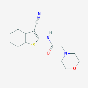 molecular formula C15H19N3O2S B510411 N-(3-cyano-4,5,6,7-tetrahydro-1-benzothiophen-2-yl)-2-(morpholin-4-yl)acetamide 