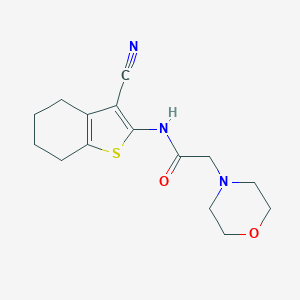 molecular formula C15H19N3O2S B510411 N-(3-cyano-4,5,6,7-tetrahydro-1-benzothiophen-2-yl)-2-(morpholin-4-yl)acetamide CAS No. 58125-32-9