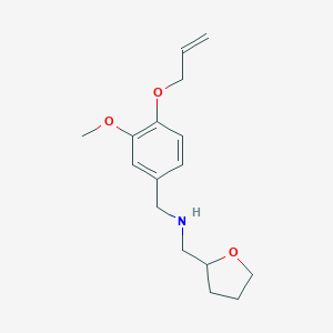 molecular formula C16H23NO3 B510418 N-[4-(allyloxy)-3-methoxybenzyl]-N-(tetrahydro-2-furanylmethyl)amine CAS No. 861434-20-0