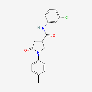molecular formula C18H17ClN2O2 B5104255 N-(3-chlorophenyl)-1-(4-methylphenyl)-5-oxopyrrolidine-3-carboxamide 
