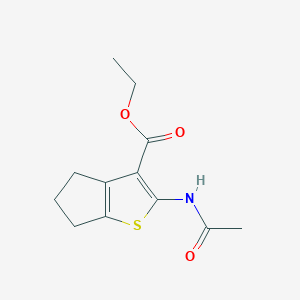 molecular formula C12H15NO3S B510431 ethyl 2-acetamido-4H,5H,6H-cyclopenta[b]thiophene-3-carboxylate CAS No. 65416-88-8