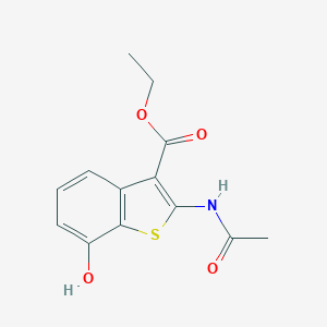 molecular formula C13H13NO4S B510432 Ethyl 2-(acetylamino)-7-hydroxy-1-benzothiophene-3-carboxylate CAS No. 313976-24-8
