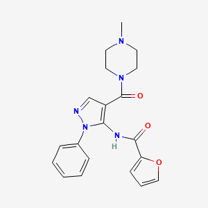 molecular formula C20H21N5O3 B5104344 N-{4-[(4-methylpiperazin-1-yl)carbonyl]-1-phenyl-1H-pyrazol-5-yl}furan-2-carboxamide 