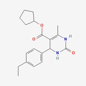 molecular formula C19H24N2O3 B5104422 Cyclopentyl 4-(4-ethylphenyl)-6-methyl-2-oxo-1,2,3,4-tetrahydropyrimidine-5-carboxylate 