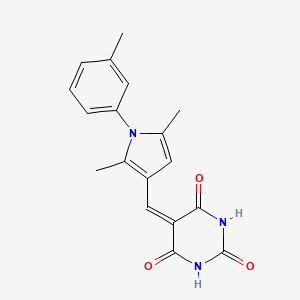 molecular formula C18H17N3O3 B5104455 5-{[2,5-dimethyl-1-(3-methylphenyl)-1H-pyrrol-3-yl]methylidene}pyrimidine-2,4,6(1H,3H,5H)-trione 
