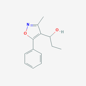molecular formula C13H15NO2 B051045 1-(3-Methyl-5-phenyl-1,2-oxazol-4-yl)propan-1-ol CAS No. 123371-88-0