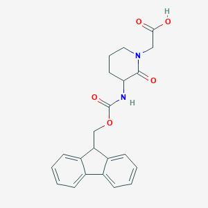molecular formula C22H22N2O5 B051046 2-(3-((((9H-Fluoren-9-yl)methoxy)carbonyl)amino)-2-oxopiperidin-1-yl)acetic acid CAS No. 209163-25-7